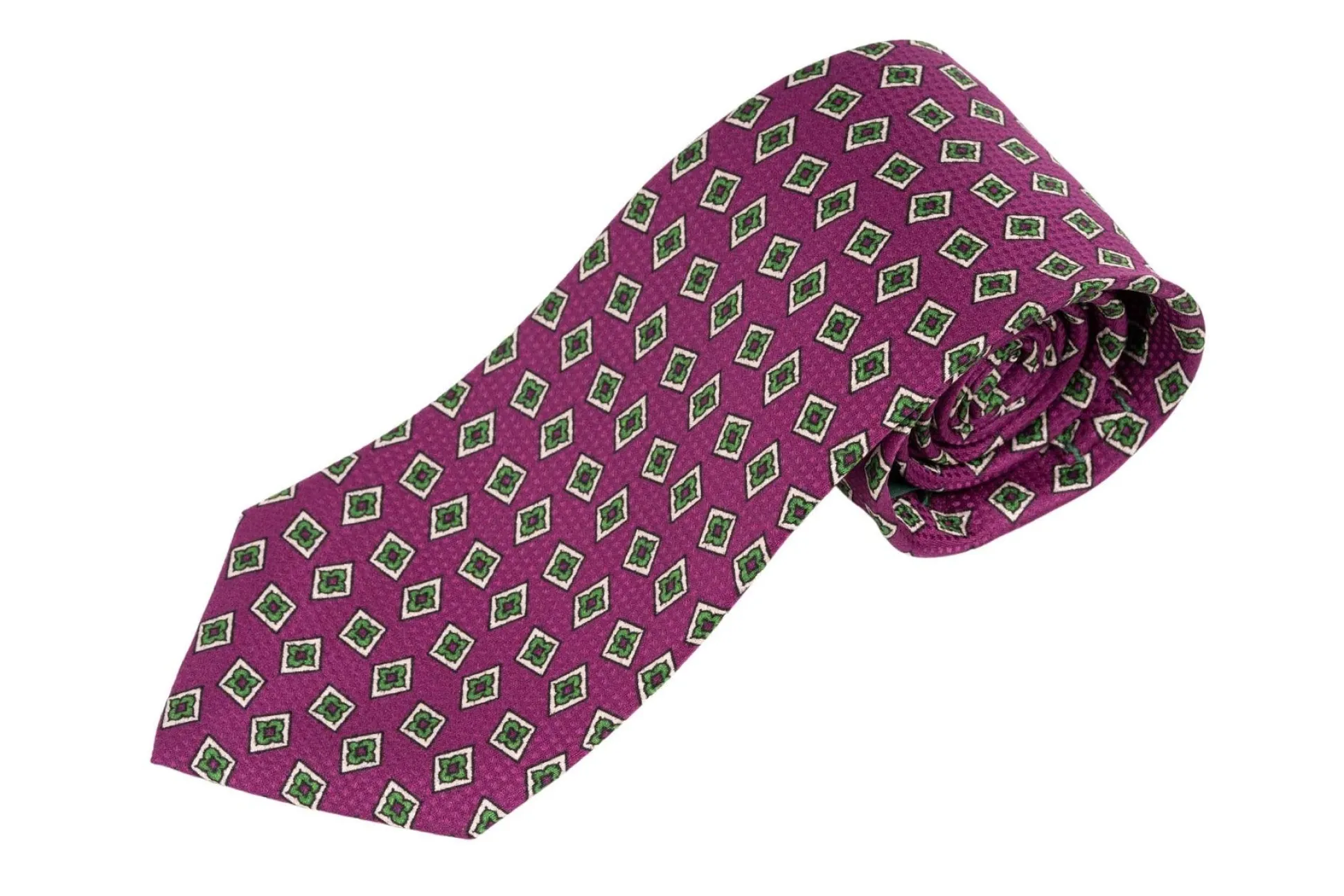 Begonia Purple & Diamond Jacquard Silk Tie
