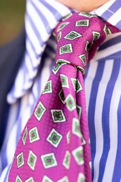 Begonia Purple & Diamond Jacquard Silk Tie