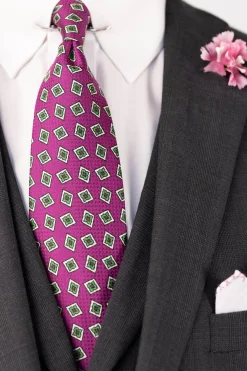 Begonia Purple & Diamond Jacquard Silk Tie