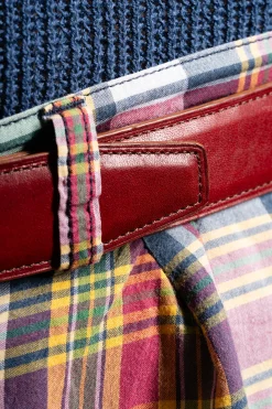 Bison Cognac & Burnt Umber Reversible Leather Belt