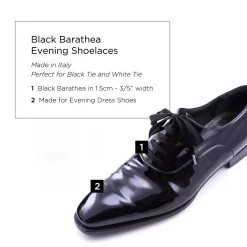 Black Barathea Evening Shoelaces