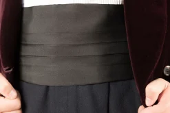Black Barathea Silk Cummerbund