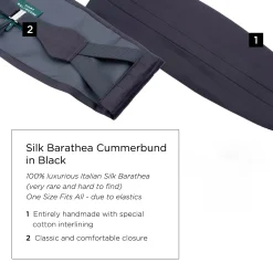 Black Barathea Silk Cummerbund