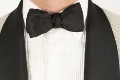 Black Batwing Silk Faille Grosgrain Bow Tie