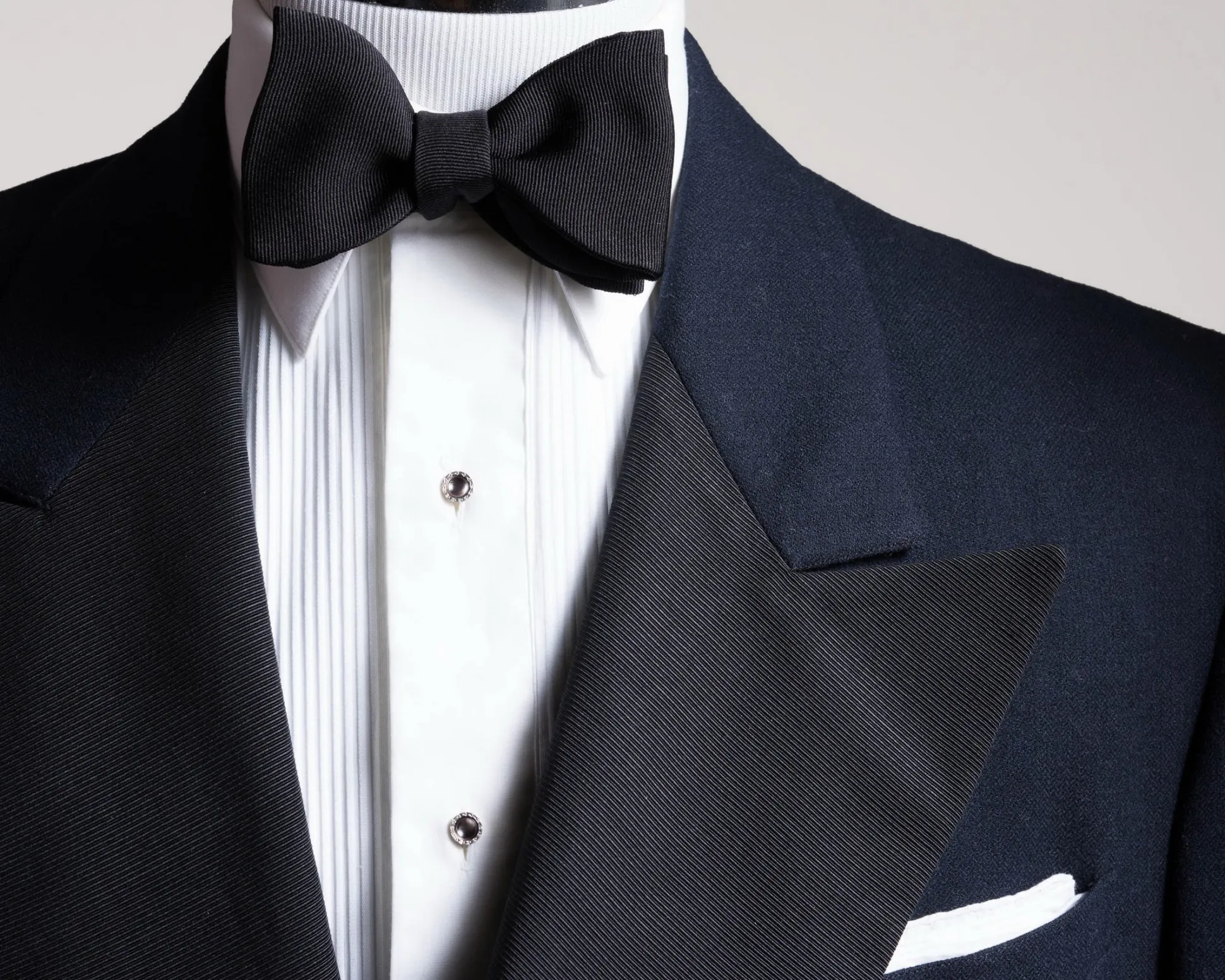 Black Butterfly Silk Faille Grosgrain Bow Tie