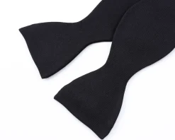 Black Butterfly Silk Faille Grosgrain Bow Tie