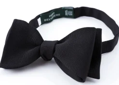 Black Butterfly Silk Faille Grosgrain Bow Tie