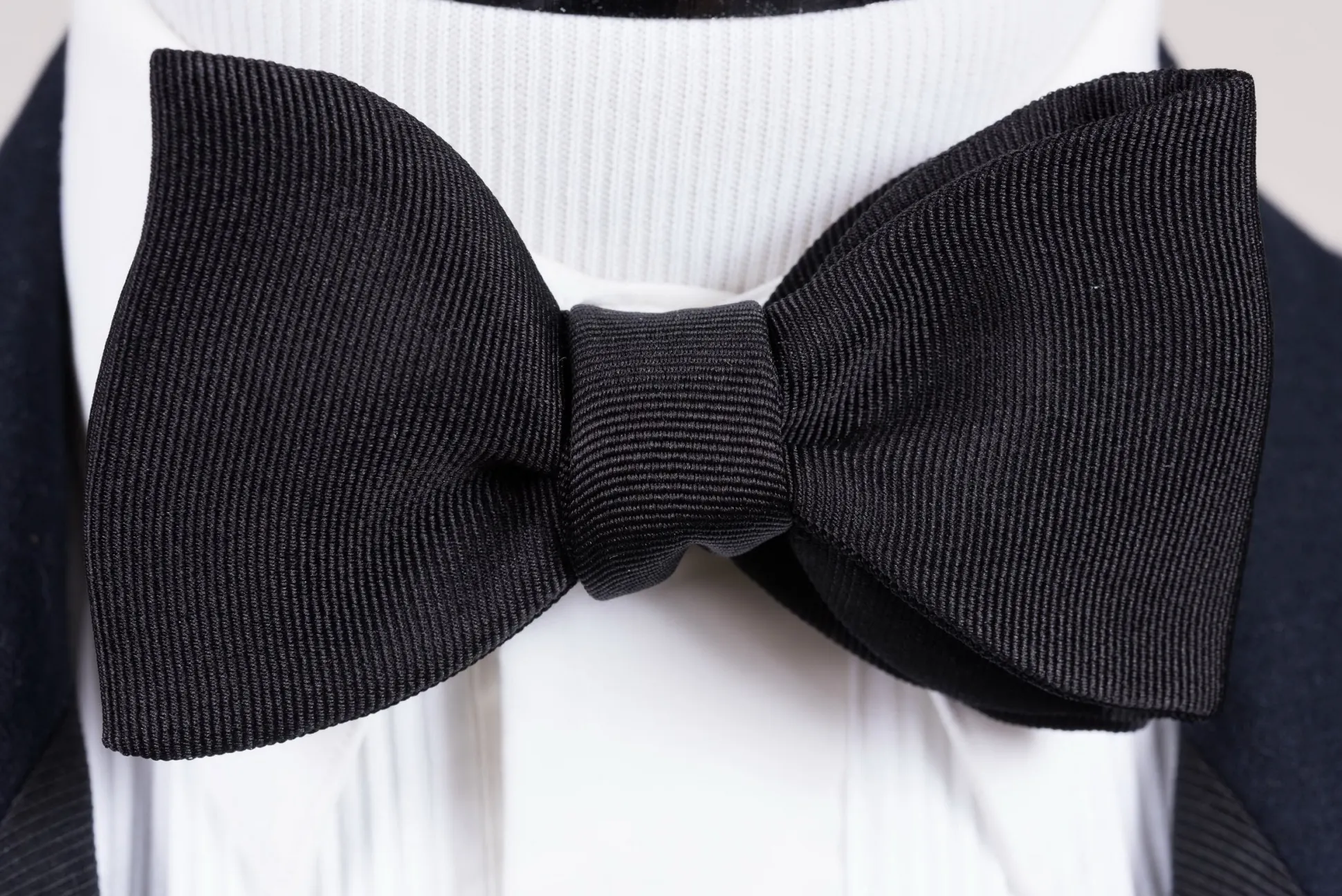 Black Butterfly Silk Faille Grosgrain Bow Tie