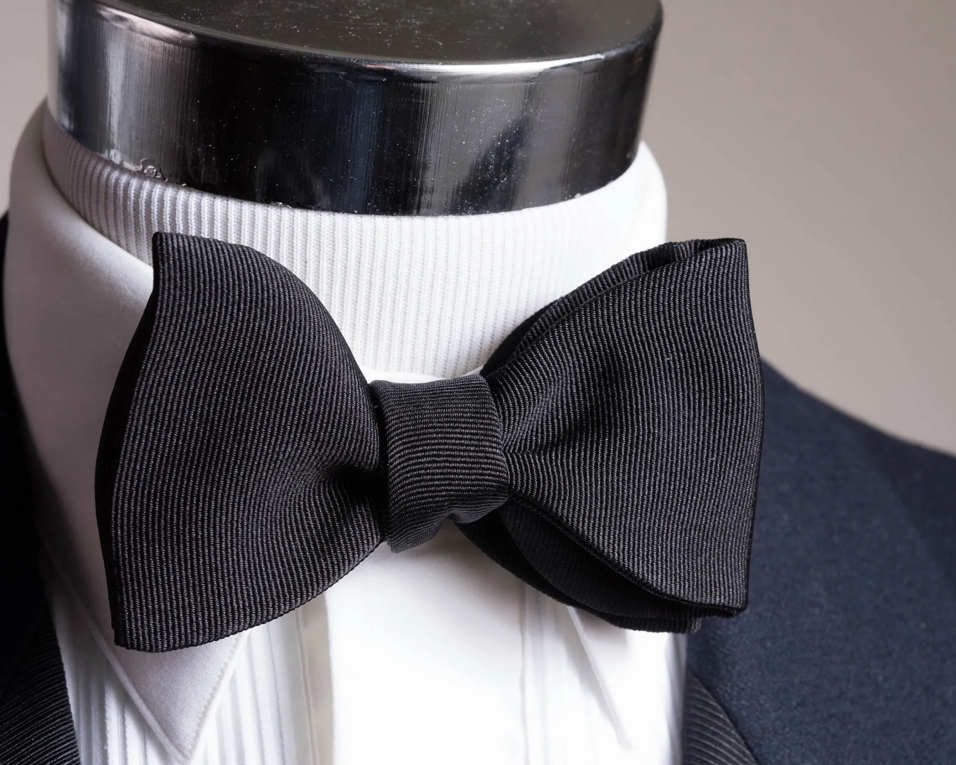 Black Butterfly Silk Faille Grosgrain Bow Tie