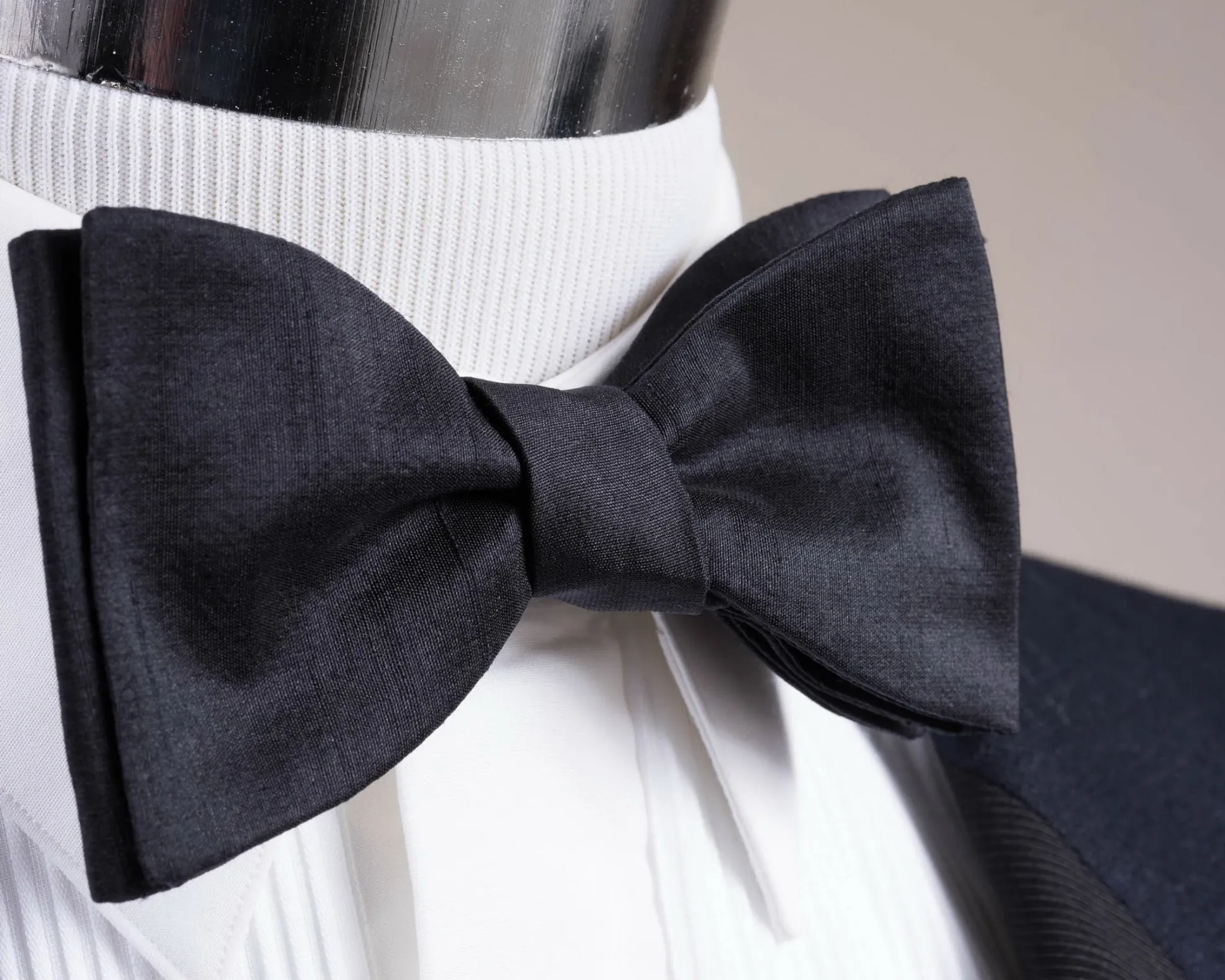 Black Butterfly Silk Shantung Bow Tie