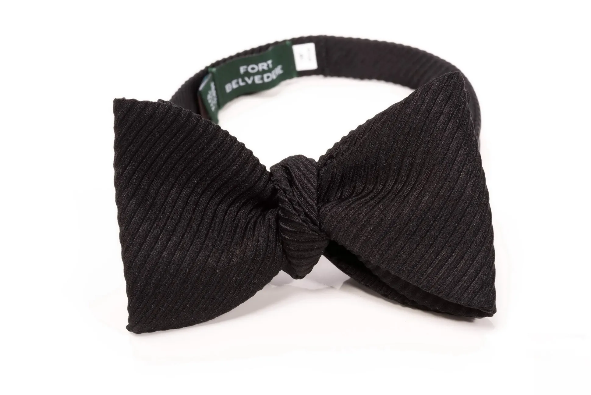 Black Butterfly Wide Rib Grosgrain Bow Tie