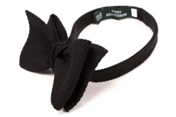Black Butterfly Wide Rib Grosgrain Bow Tie