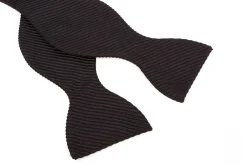 Black Butterfly Wide Rib Grosgrain Bow Tie