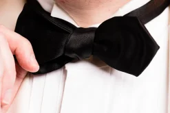 Black Diamond Silk Satin Self-Tie Bow Tie