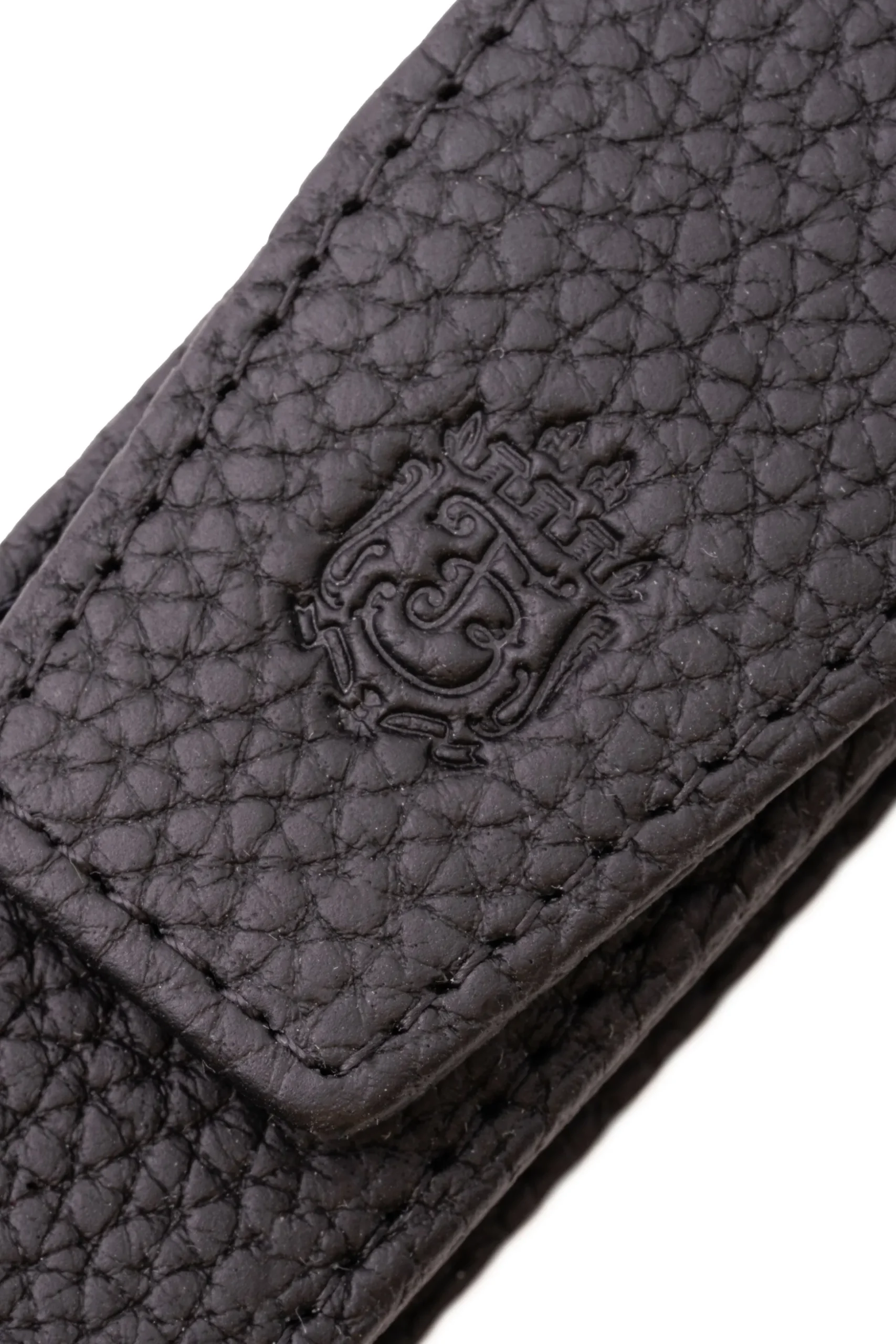 Black Full-Grain Togo Leather Pen Case