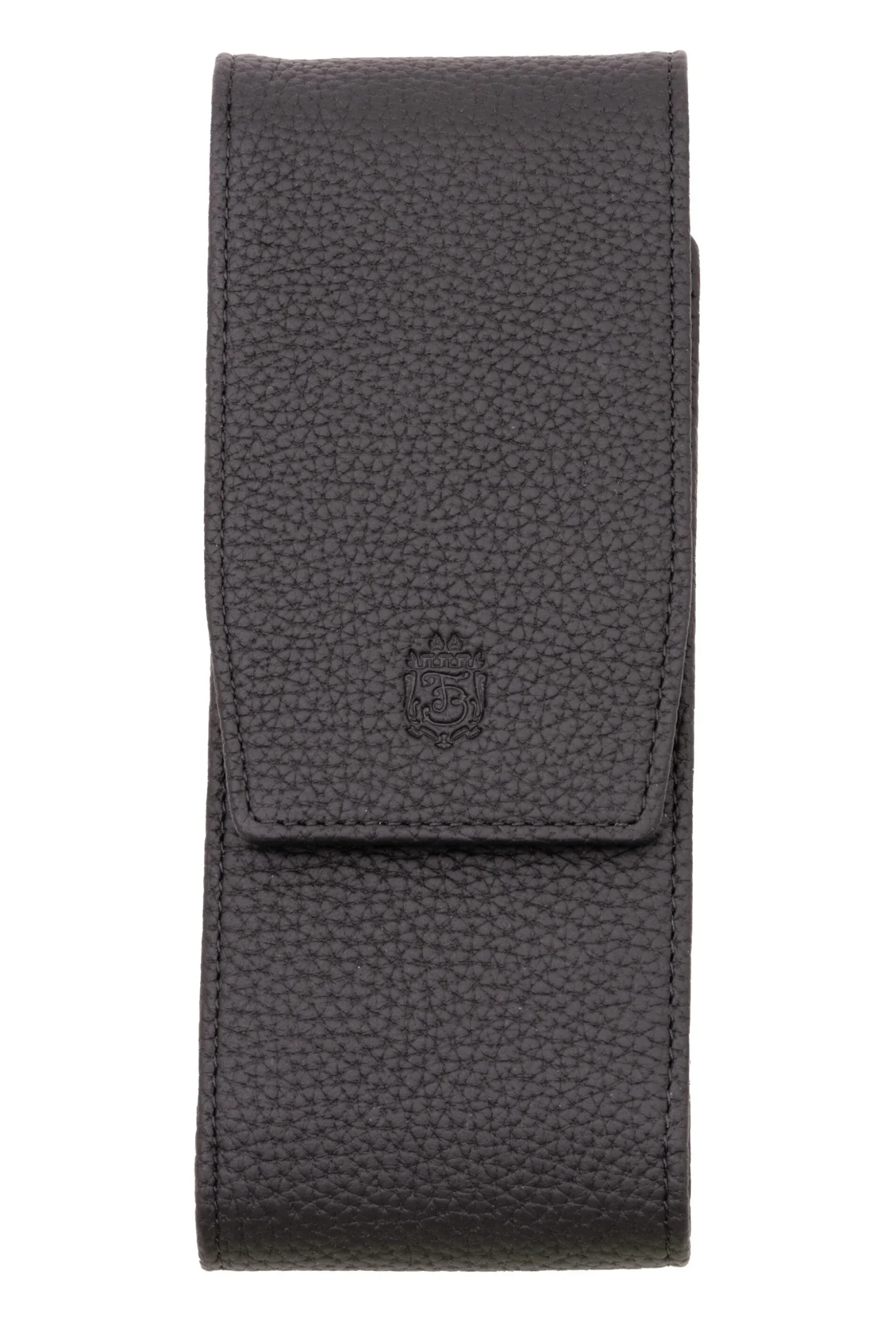 Black Full-Grain Togo Leather Pen Case