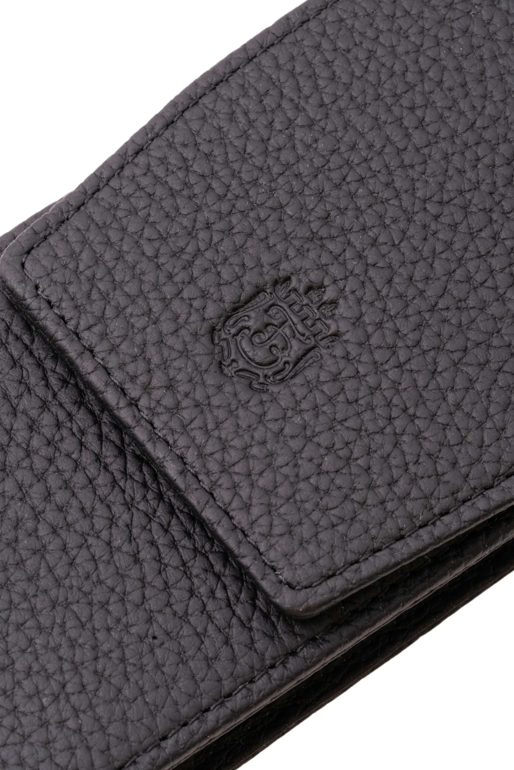 Black Full-Grain Togo Leather Pen Case