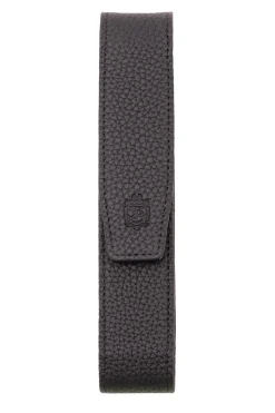 Black Full-Grain Togo Leather Pen Case