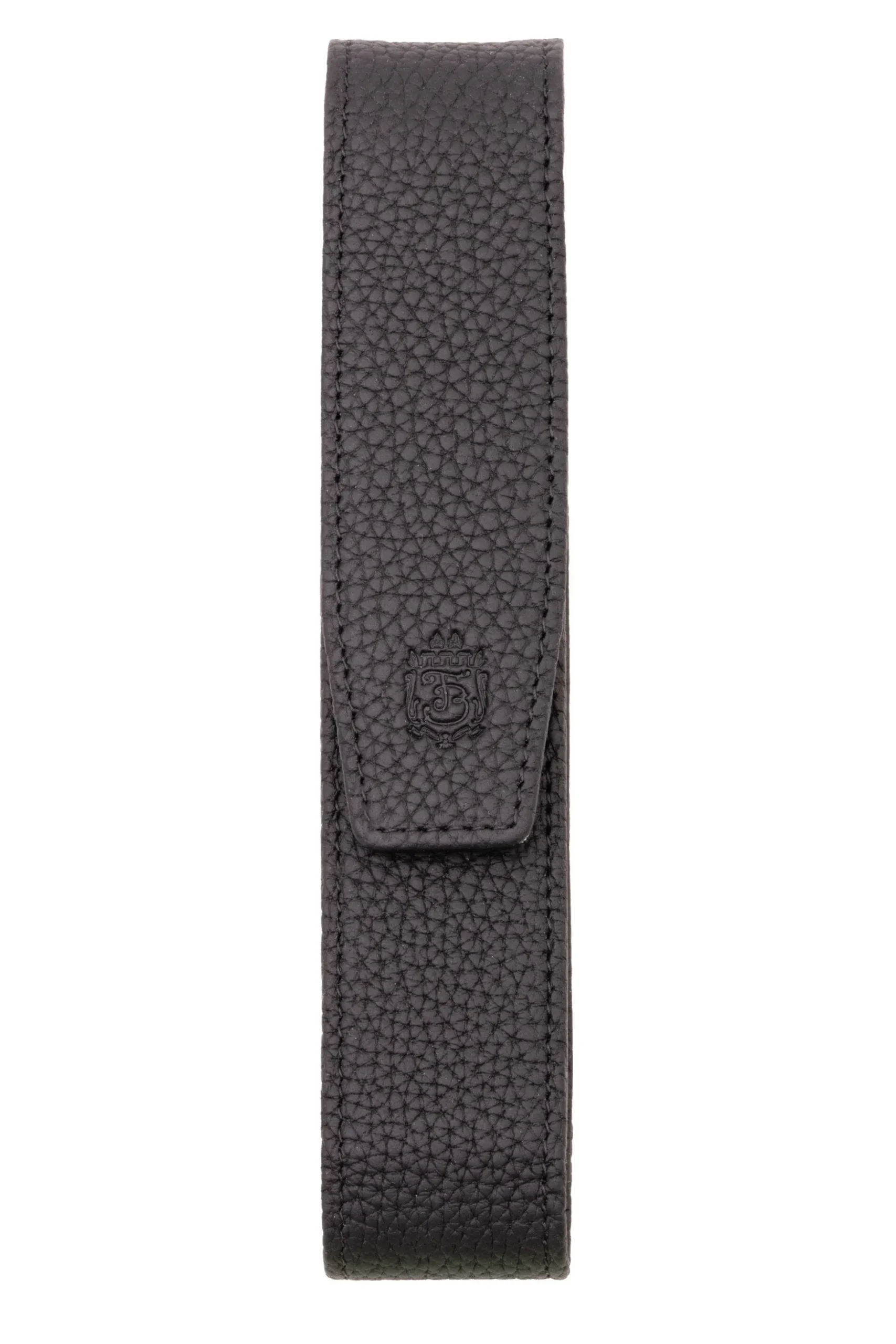 Black Full-Grain Togo Leather Pen Case