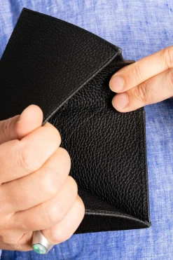 Black Full-Grain Togo Leather Passport Holder