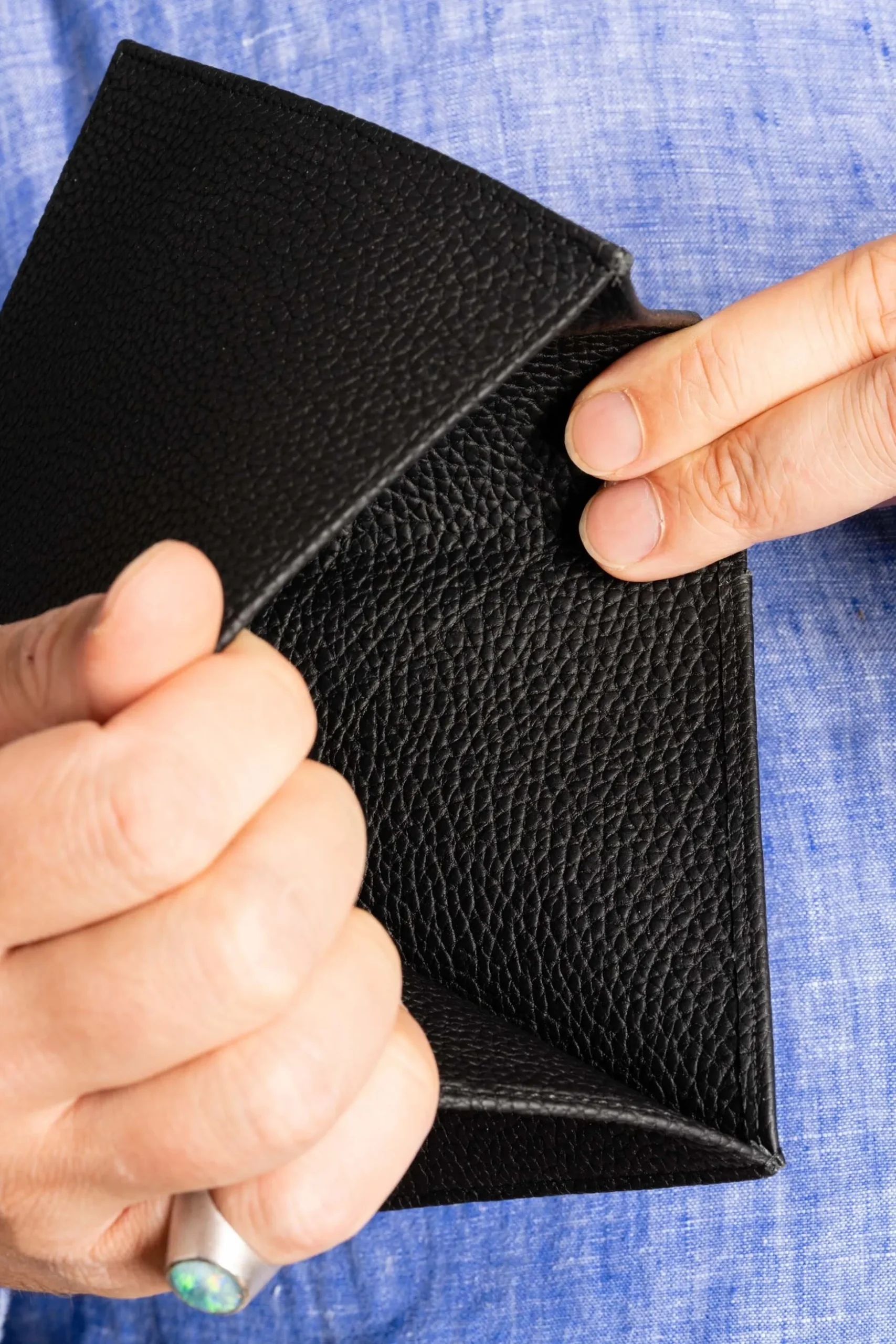 Black Full-Grain Togo Leather Passport Holder