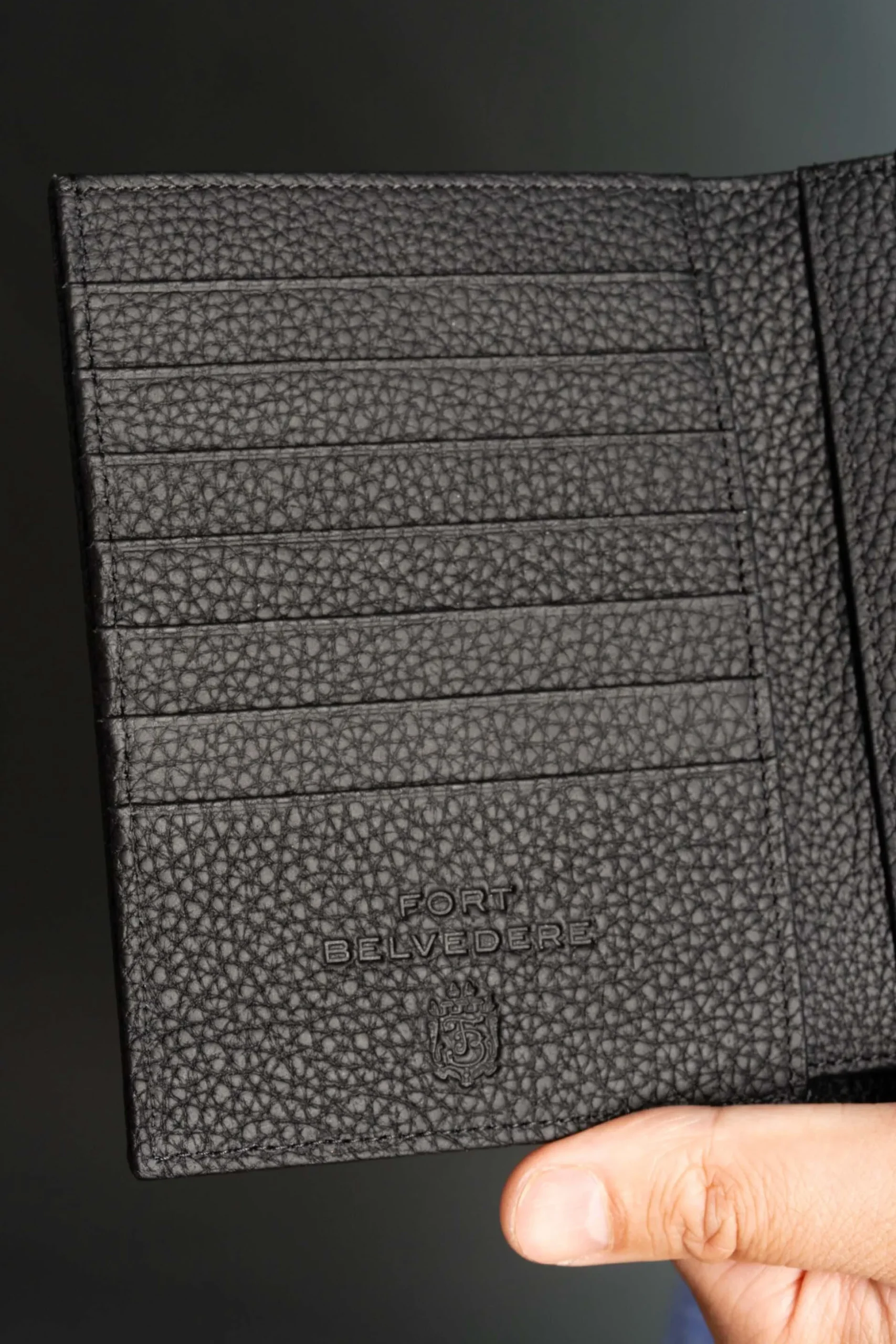 Black Full-Grain Togo Leather Passport Holder