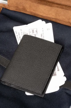 Black Full-Grain Togo Leather Passport Holder