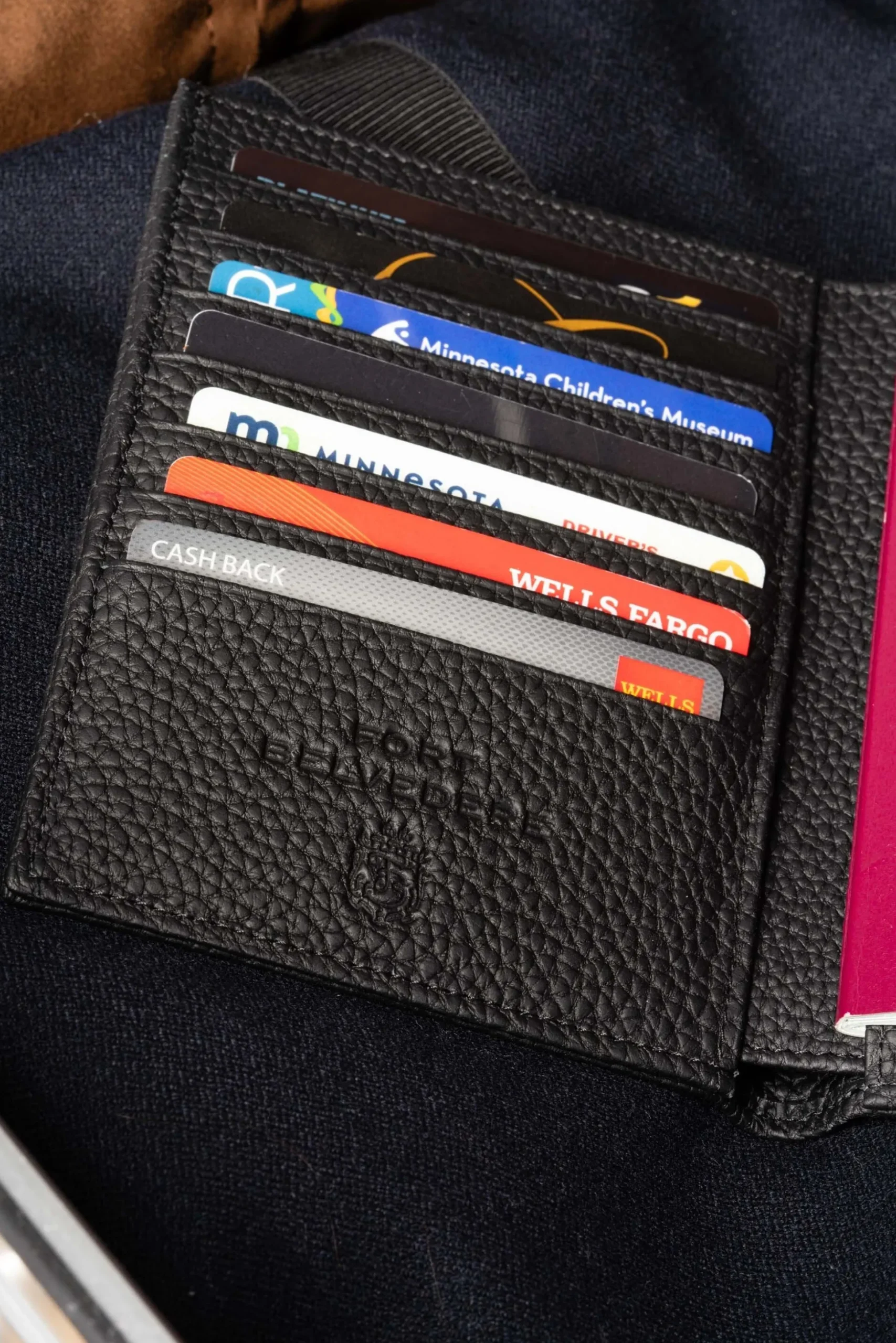 Black Full-Grain Togo Leather Passport Holder