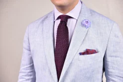 Black & Magenta Two-Tone Silk Knit Tie