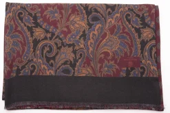 Black Paisley & Micropattern Reversible Scarf