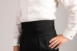 Black Silk Faille Grosgrain Cummerbund