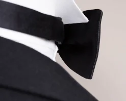 Black Silk Satin Butterfly Self-Tie Bow Tie