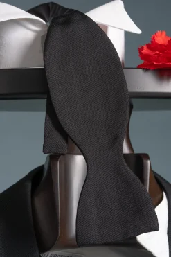 Black Single End Silk Barathea Bow Tie