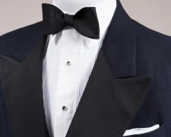 Black Single End Silk Moiré Bow Tie