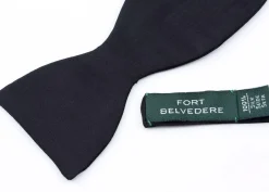 Black Single End Silk Moiré Bow Tie