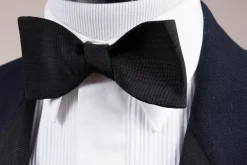 Black Single End Silk Moiré Bow Tie