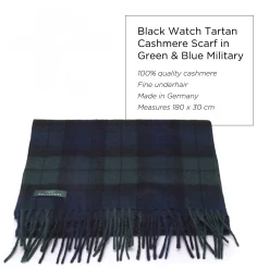 Black Watch Tartan Cashmere Scarf