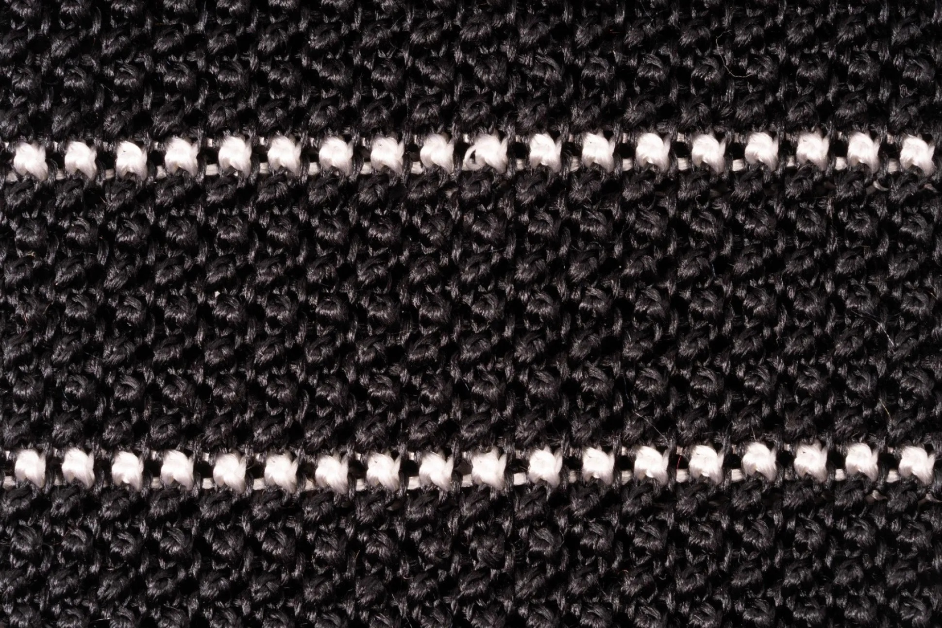 Black & White Striped Silk Knit Tie