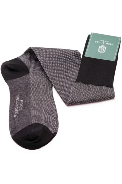 Black & White Two-Tone Formal Socks