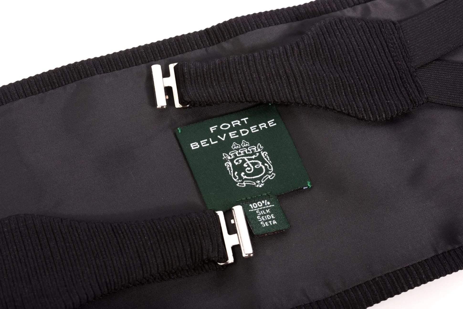 Black Wide Ribbed Grosgrain Silk Cummerbund