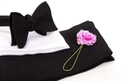 Black Wide Ribbed Grosgrain Silk Cummerbund