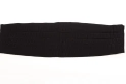 Black Wide Ribbed Grosgrain Silk Cummerbund