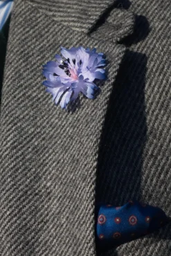 Blue Cornflower Silk Boutonnière Flower