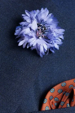 Blue Cornflower Silk Boutonnière Flower