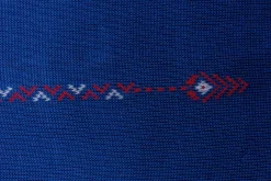 Blue Cotton Socks with Red & White Clocks