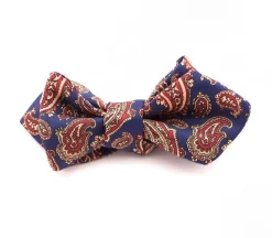 Blue & Red Paisley Ancient Madder Silk Bow Tie