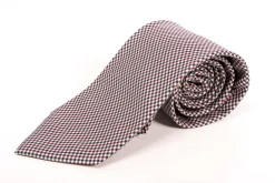 Blue & Red Shepherd's Check Silk Tie