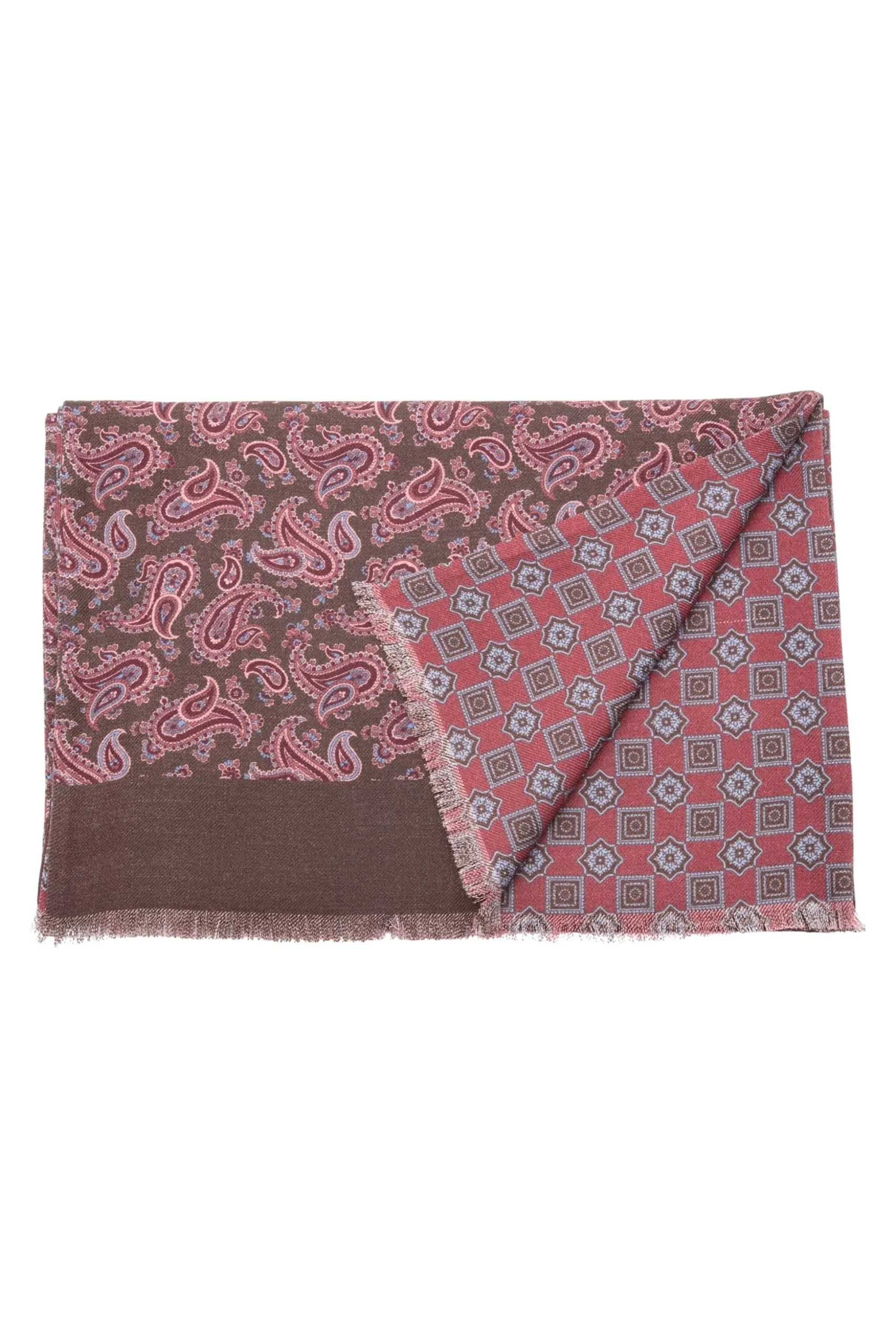 Bronze Paisley & Diamond Double Sided Scarf