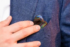 Brown & Green Large Paisley Silk Pocket Square