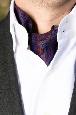 Brown Paisley Silk Ascot
